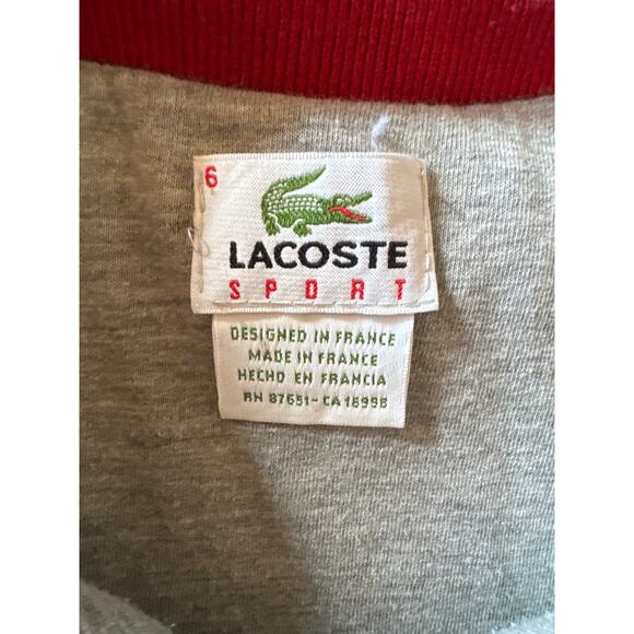 Lacoste Sport Navy Fleece Jersey Lined L Size 6 Full Zip Jacket Made in France - Picture 2 of 9